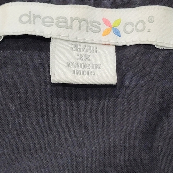 4X or 26/28 DREAMS CO. 100% Cotton Floral Short Sleeve Tunic - Picture 5 of 5